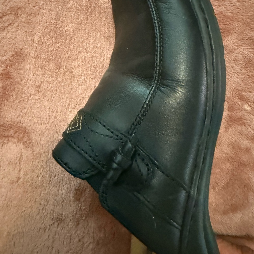Clarks Black Leather Slip-On Mules with Decorative Stitching - Picture 5 of 7
